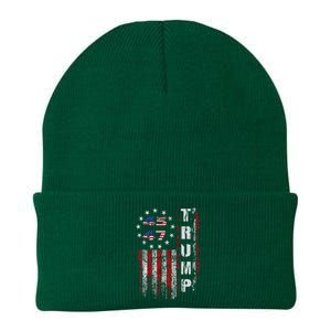 American Made Trump Merchandise Flag Trump 45 47 Knit Cap Winter Beanie