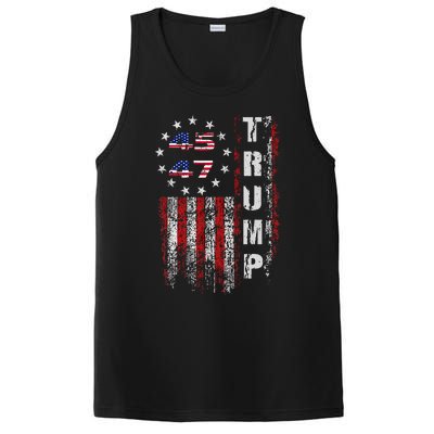 American Made Trump Merchandise Flag Trump 45 47 PosiCharge Competitor Tank