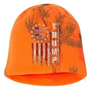 American Made Trump Merchandise Flag Trump 45 47 Kati - Camo Knit Beanie