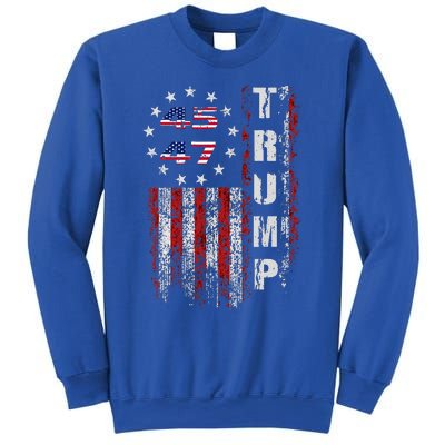 American Made Trump Merchandise Flag Trump 45 47 Sweatshirt