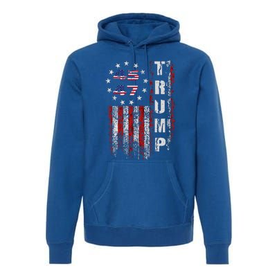 American Made Trump Merchandise Flag Trump 45 47 Premium Hoodie