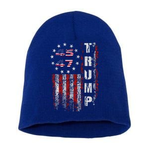 American Made Trump Merchandise Flag Trump 45 47 Short Acrylic Beanie