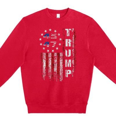 American Made Trump Merchandise Flag Trump 45 47 Premium Crewneck Sweatshirt