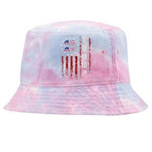 American Made Trump Merchandise Flag Trump 45 47 Tie-Dyed Bucket Hat