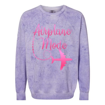 Airplane Mode Traveling Vacation And Gift Colorblast Crewneck Sweatshirt