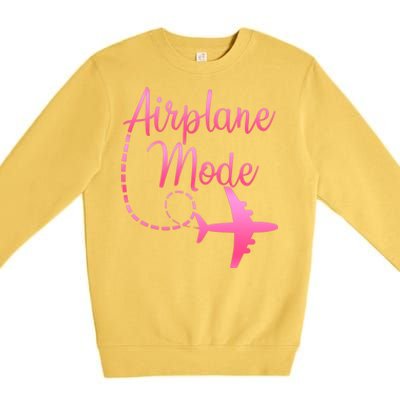 Airplane Mode Traveling Vacation And Gift Premium Crewneck Sweatshirt