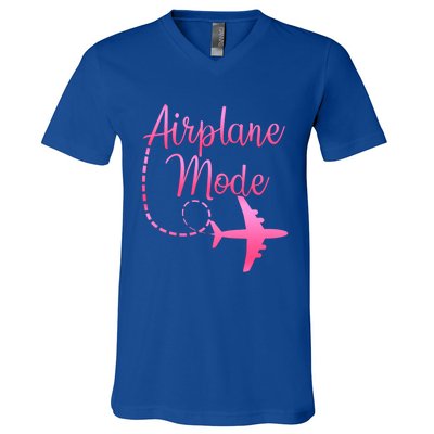 Airplane Mode Traveling Vacation And Gift V-Neck T-Shirt