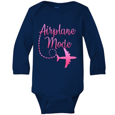 Airplane Mode Traveling Vacation And Gift Baby Long Sleeve Bodysuit