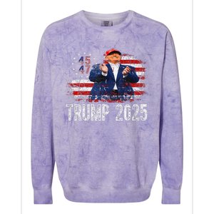 American Made Trump Merchandise Flag Trump 45 47 Trump 2025 Colorblast Crewneck Sweatshirt