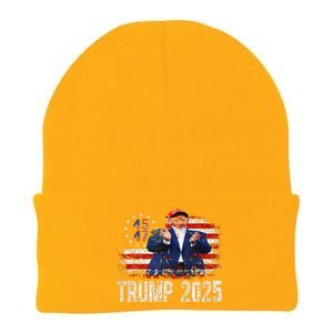 American Made Trump Merchandise Flag Trump 45 47 Trump 2025 Knit Cap Winter Beanie