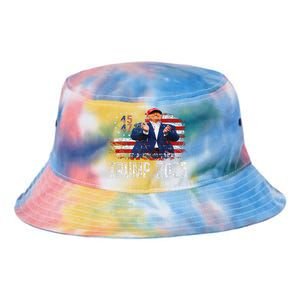 American Made Trump Merchandise Flag Trump 45 47 Trump 2025 Tie Dye Newport Bucket Hat