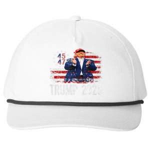 American Made Trump Merchandise Flag Trump 45 47 Trump 2025 Snapback Five-Panel Rope Hat