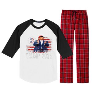 American Made Trump Merchandise Flag Trump 45 47 Trump 2025 Raglan Sleeve Pajama Set