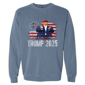 American Made Trump Merchandise Flag Trump 45 47 Trump 2025 Garment-Dyed Sweatshirt