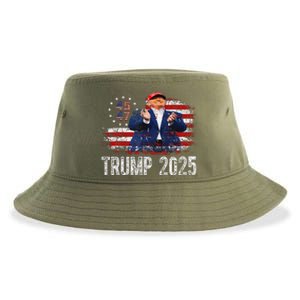 American Made Trump Merchandise Flag Trump 45 47 Trump 2025 Sustainable Bucket Hat