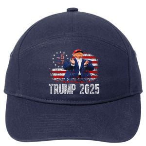 American Made Trump Merchandise Flag Trump 45 47 Trump 2025 7-Panel Snapback Hat