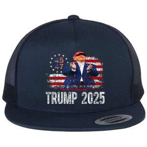 American Made Trump Merchandise Flag Trump 45 47 Trump 2025 Flat Bill Trucker Hat