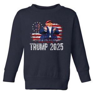 American Made Trump Merchandise Flag Trump 45 47 Trump 2025 Toddler Sweatshirt