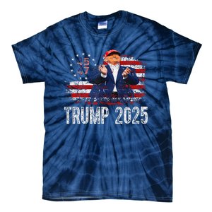 American Made Trump Merchandise Flag Trump 45 47 Trump 2025 Tie-Dye T-Shirt