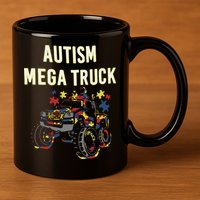 Autism Mega Truck 11oz C Handle Ceramic Mug