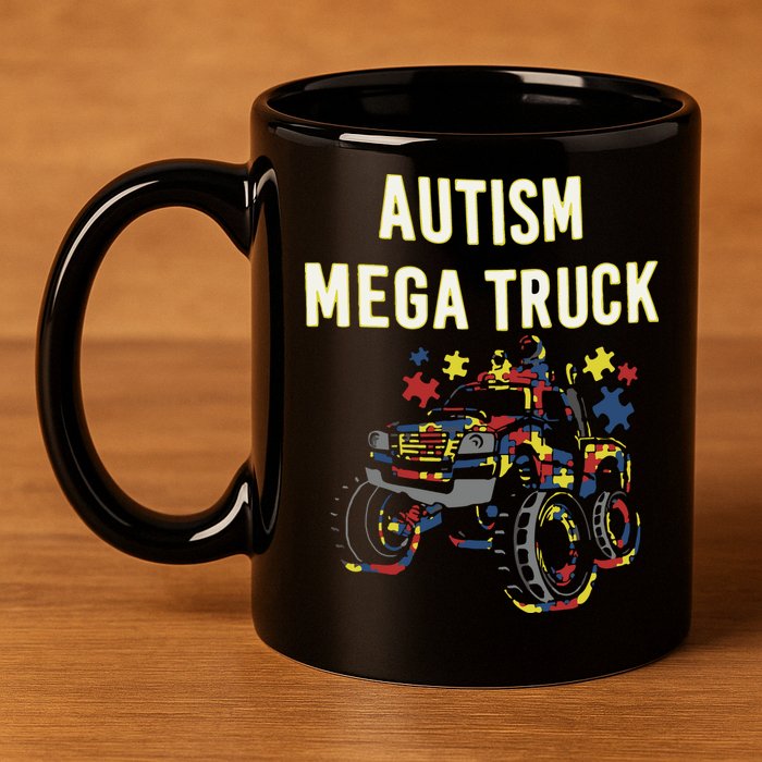 Autism Mega Truck 11oz C Handle Ceramic Mug