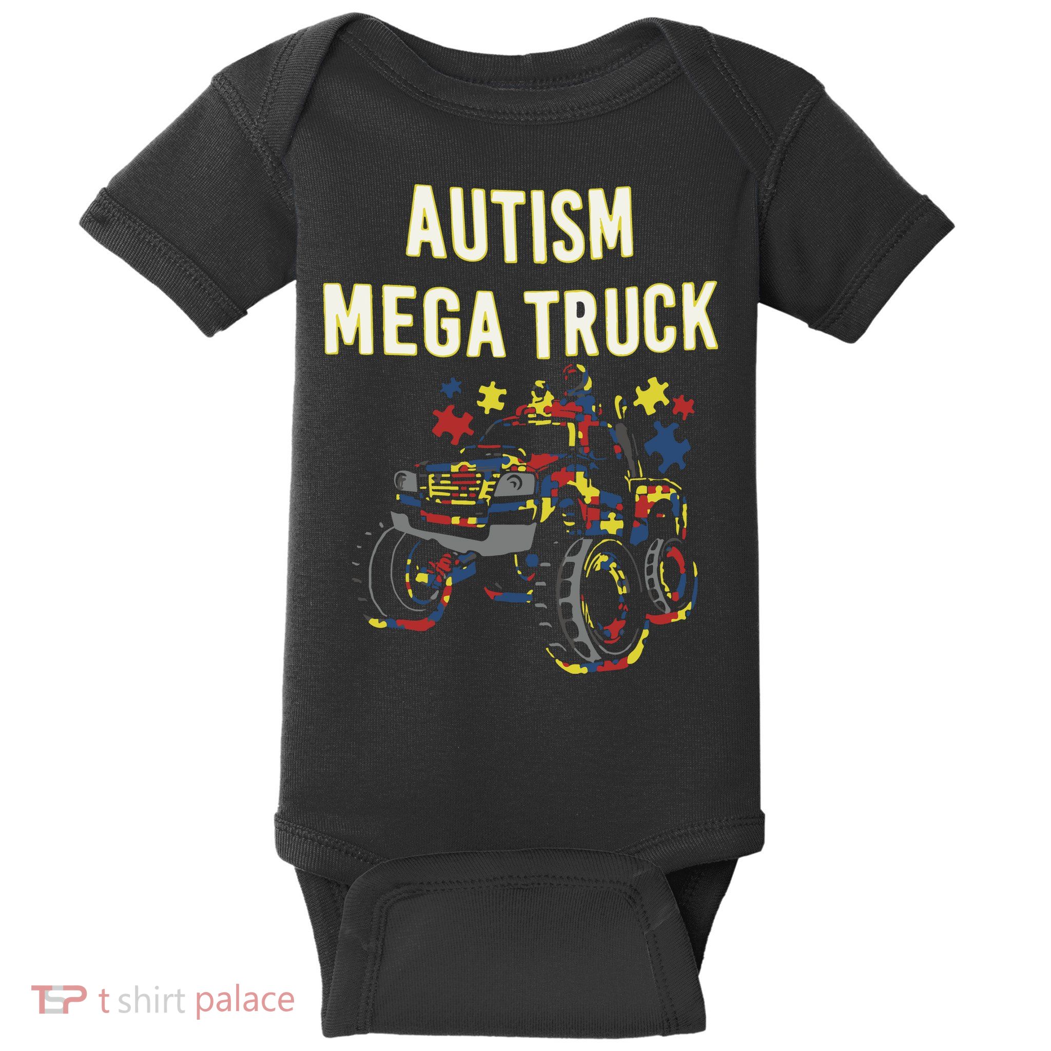 Autism Mega Truck Baby Bodysuit