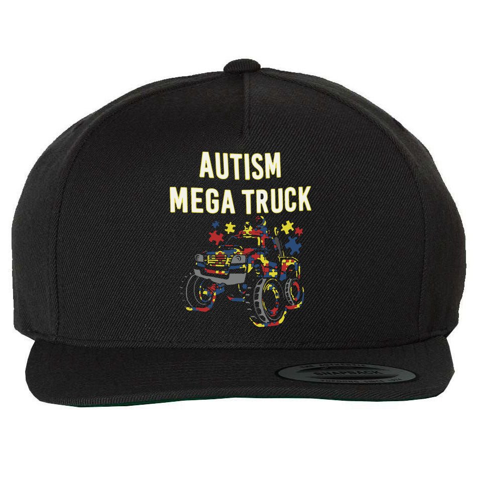 Autism Mega Truck Wool Snapback Cap
