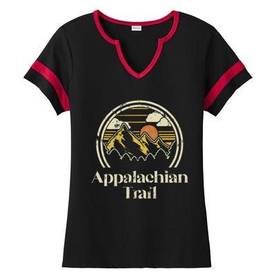 Appalachian Mountains Trail Vintage Hiking Camp Retro Ladies Halftime Notch Neck Tee