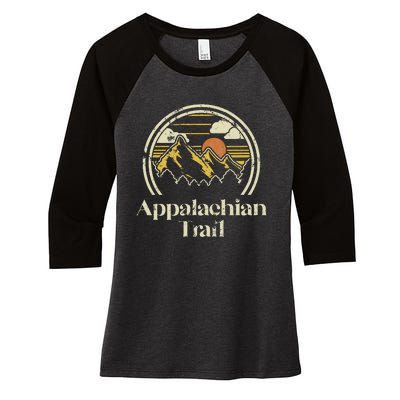 Appalachian Mountains Trail Vintage Hiking Camp Retro Women's Tri-Blend 3/4-Sleeve Raglan Shirt