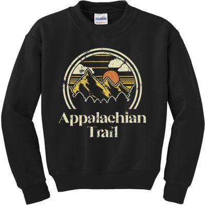 Appalachian Mountains Trail Vintage Hiking Camp Retro Kids Sweatshirt