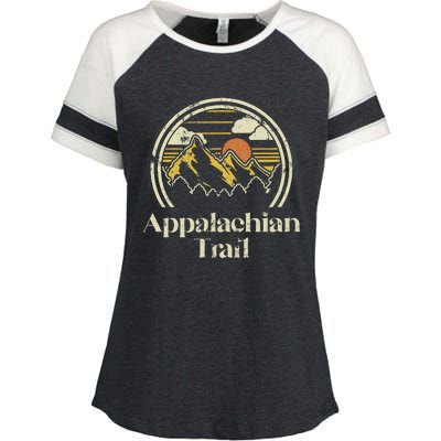 Appalachian Mountains Trail Vintage Hiking Camp Retro Enza Ladies Jersey Colorblock Tee