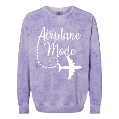 Airplane Mode Traveling Vacation Traveler Adventure Gift Colorblast Crewneck Sweatshirt