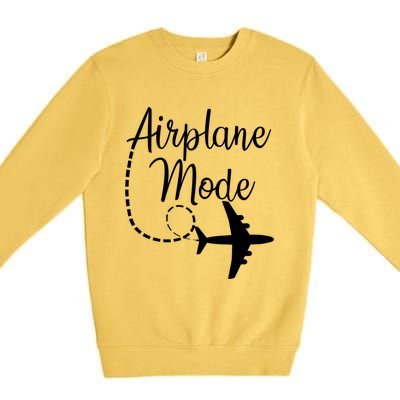 Airplane Mode Traveling Vacation Traveler Adventure Gift Premium Crewneck Sweatshirt