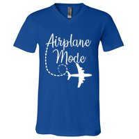 Airplane Mode Traveling Vacation Traveler Adventure Gift V-Neck T-Shirt