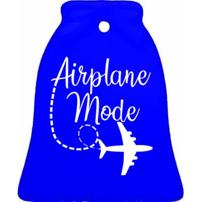 Airplane Mode Traveling Vacation Traveler Adventure Gift Ceramic Bell Ornament