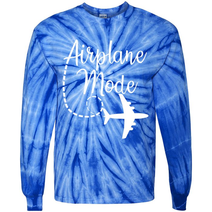 Airplane Mode Traveling Vacation Traveler Adventure Gift Tie-Dye Long Sleeve Shirt