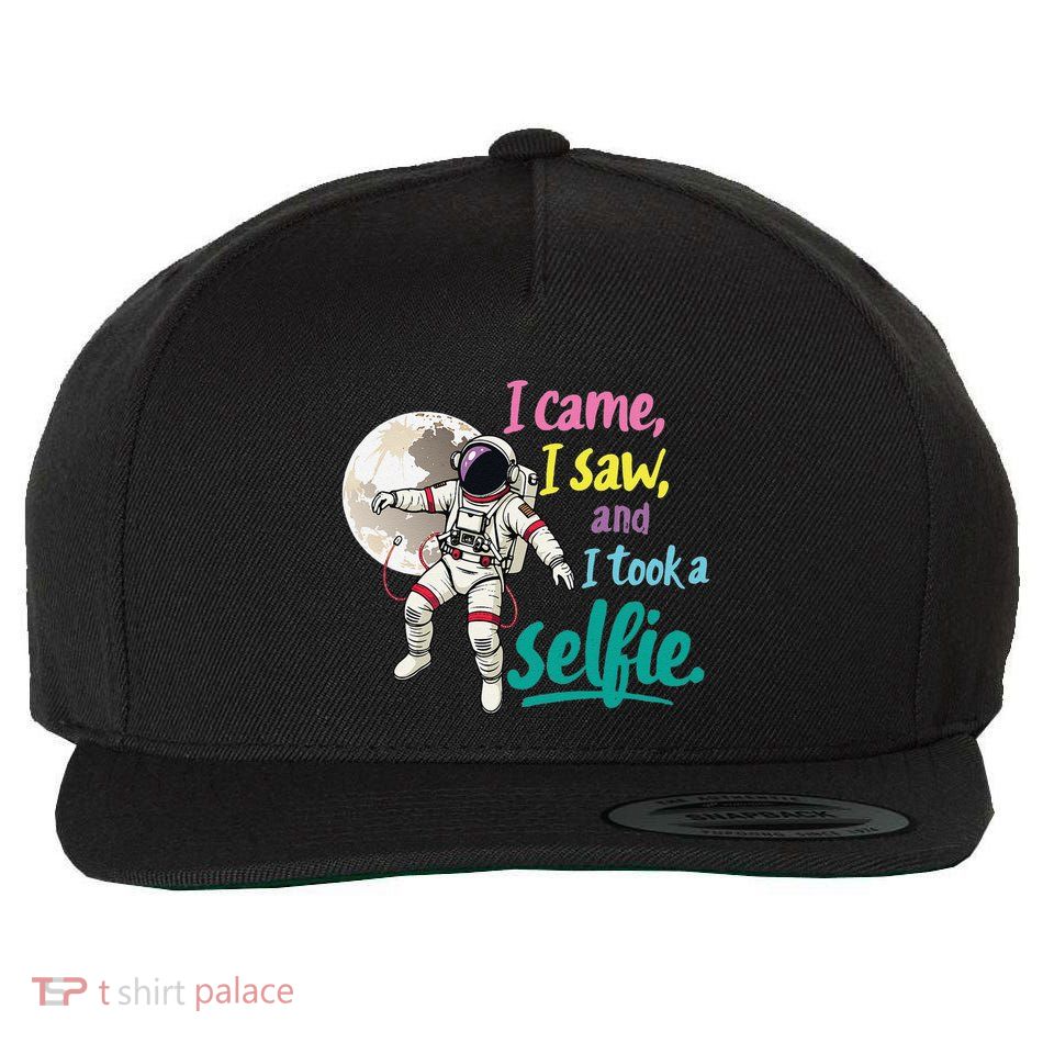 Astronaut Museum Travel Space I Came I Saw I Took A Selfie Wool Snapback Cap