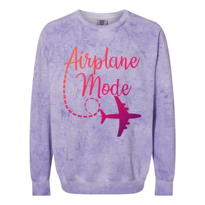 Airplane Mode Traveling Vacation Traveler Adventure Gift Colorblast Crewneck Sweatshirt