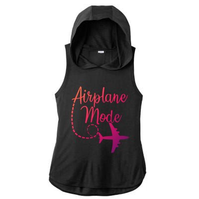 Airplane Mode Traveling Vacation Traveler Adventure Gift Ladies PosiCharge Tri-Blend Wicking Draft Hoodie Tank