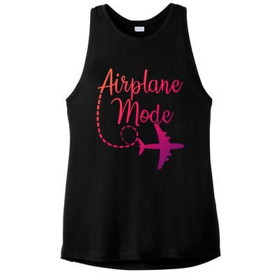 Airplane Mode Traveling Vacation Traveler Adventure Gift Ladies PosiCharge Tri-Blend Wicking Tank