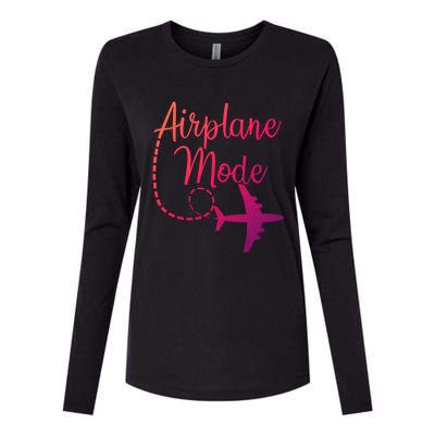 Airplane Mode Traveling Vacation Traveler Adventure Gift Womens Cotton Relaxed Long Sleeve T-Shirt