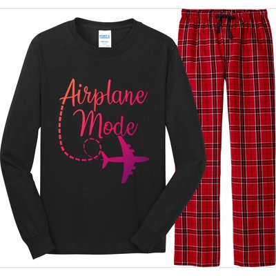 Airplane Mode Traveling Vacation Traveler Adventure Gift Long Sleeve Pajama Set