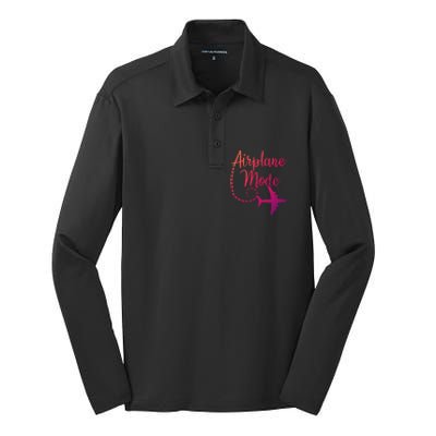 Airplane Mode Traveling Vacation Traveler Adventure Gift Silk Touch Performance Long Sleeve Polo