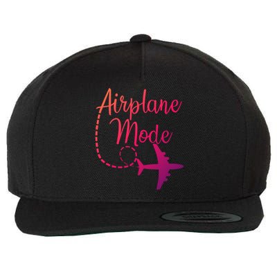 Airplane Mode Traveling Vacation Traveler Adventure Gift Wool Snapback Cap