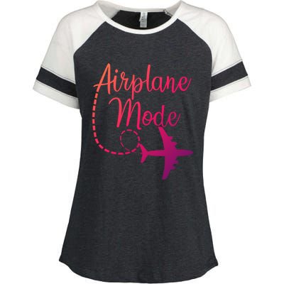 Airplane Mode Traveling Vacation Traveler Adventure Gift Enza Ladies Jersey Colorblock Tee