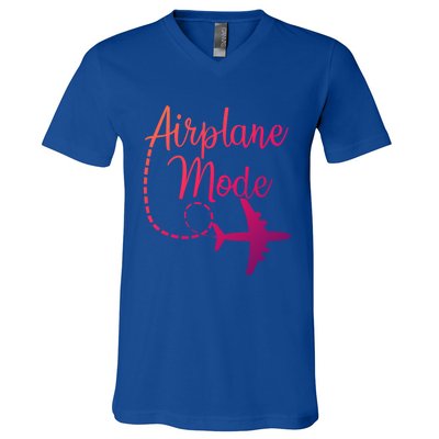 Airplane Mode Traveling Vacation Traveler Adventure Gift V-Neck T-Shirt