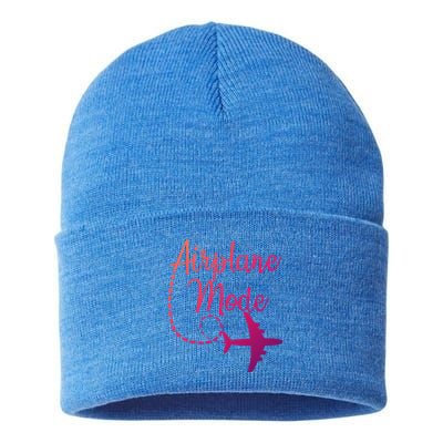 Airplane Mode Traveling Vacation Traveler Adventure Gift Sustainable Knit Beanie