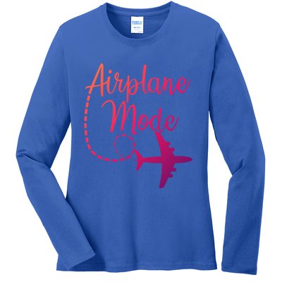 Airplane Mode Traveling Vacation Traveler Adventure Gift Ladies Long Sleeve Shirt