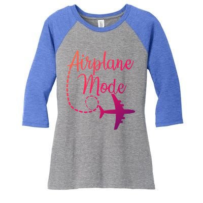 Airplane Mode Traveling Vacation Traveler Adventure Gift Women's Tri-Blend 3/4-Sleeve Raglan Shirt