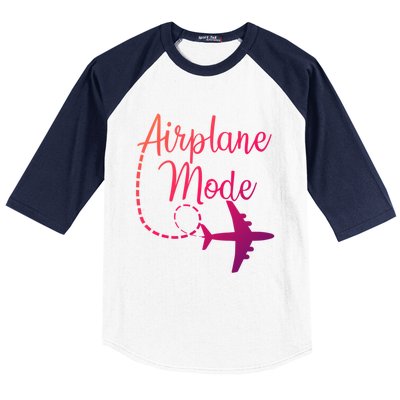 Airplane Mode Traveling Vacation Traveler Adventure Gift Baseball Sleeve Shirt